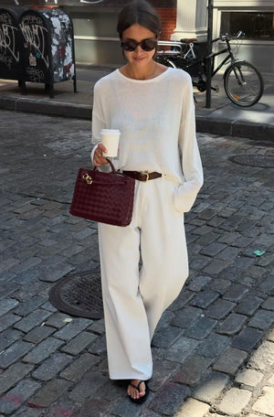 Sabrina Woven Bag - Burgundy