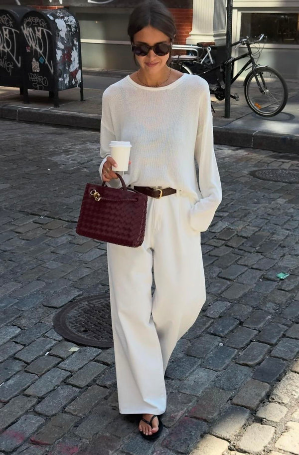 Sabrina Woven Bag - Burgundy