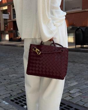 Sabrina Woven Bag - Burgundy