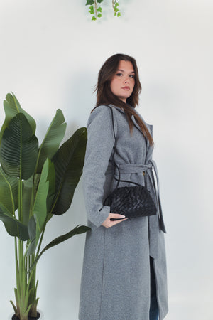 Gaia Woven Pouch Bag - Black