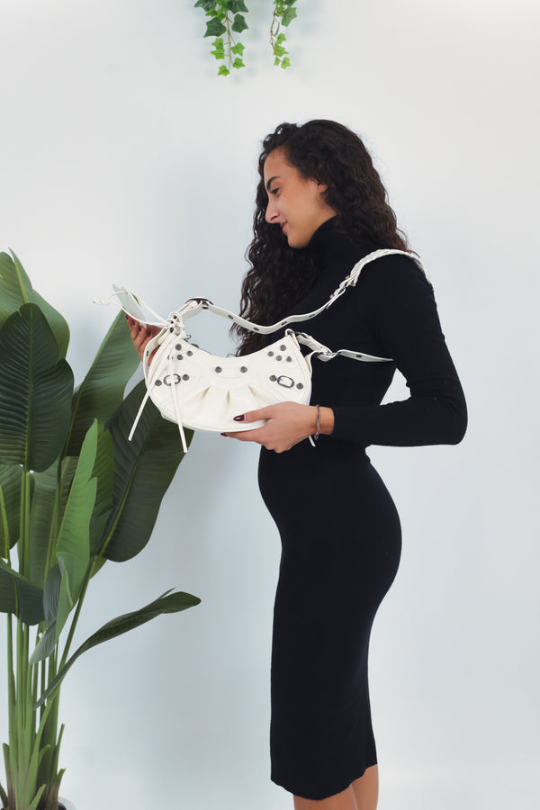 Carola Heart Mirror Bag - White