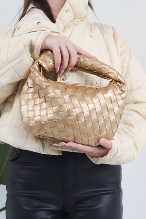 Gioia Small Woven Bag - Gold