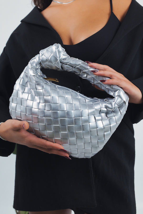 Gioia Small Woven Bag - Silver
