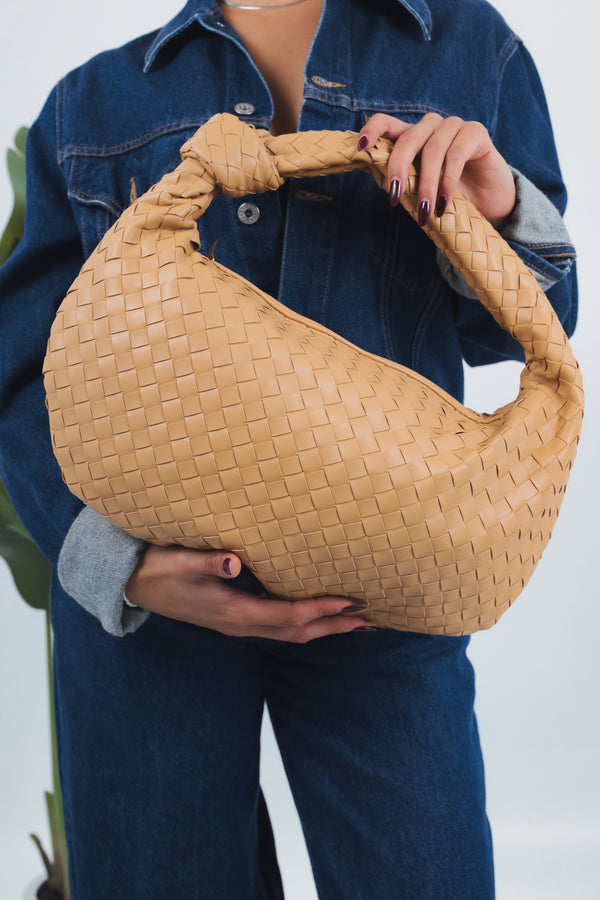 Gioia Large Woven Bag - Sand