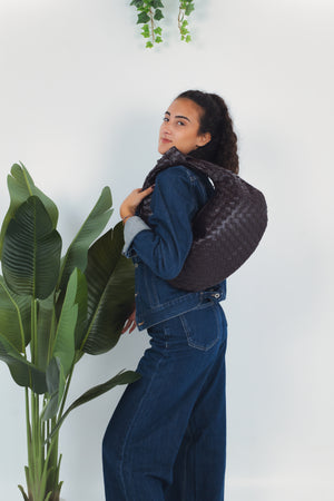 Gioia Large Woven Bag - Wine