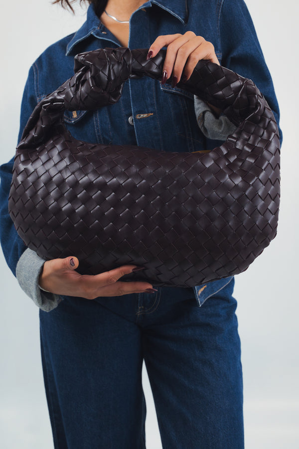 Gioia Large Woven Bag - Wine