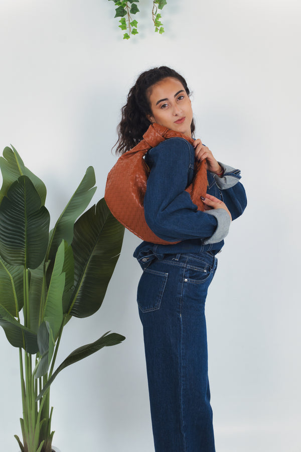 Gioia Large Woven Bag - Light Brown