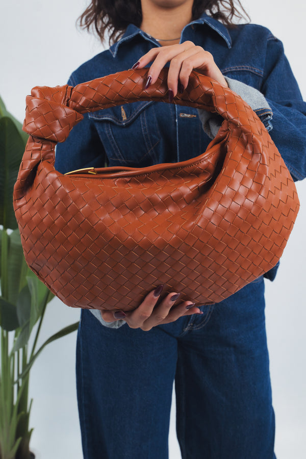 Gioia Large Woven Bag - Light Brown