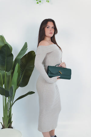 Elisabetta Woven Clutch - Pine Green