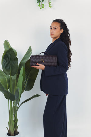 Elisabetta Woven Clutch - Wine