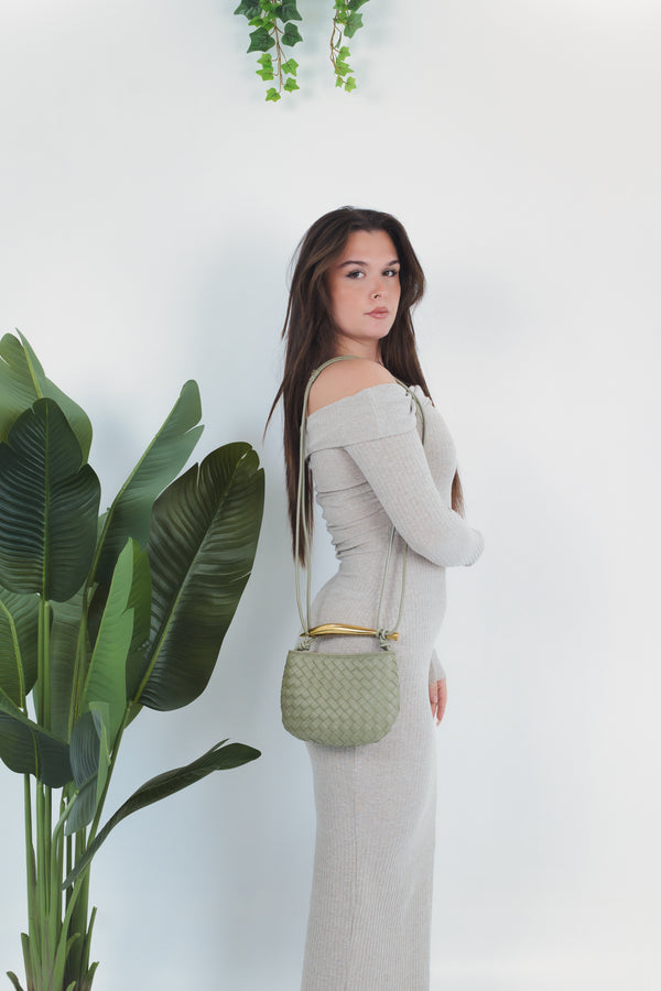 Alice Woven Bag - Travertine Green