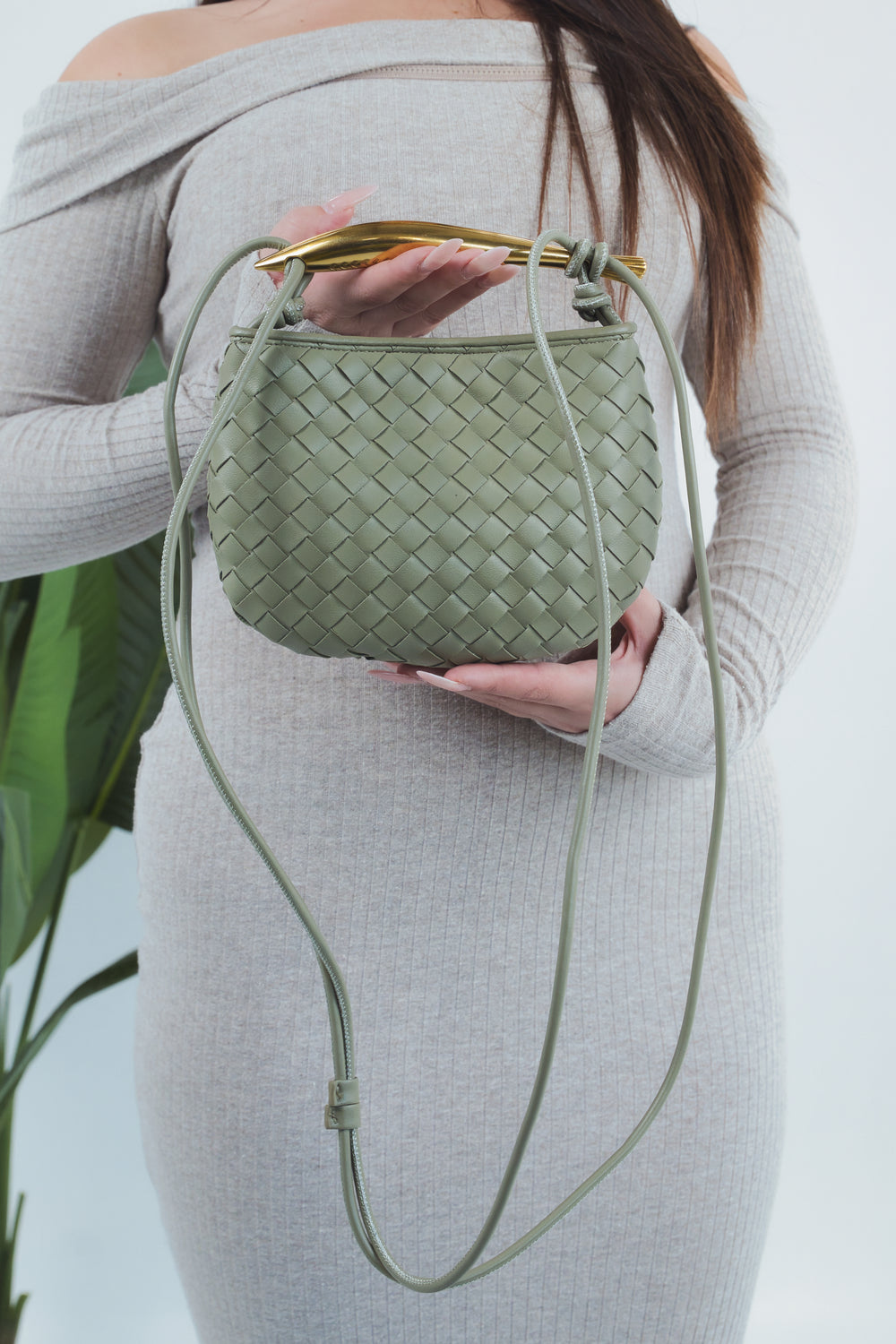 Alice Woven Bag - Travertine Green