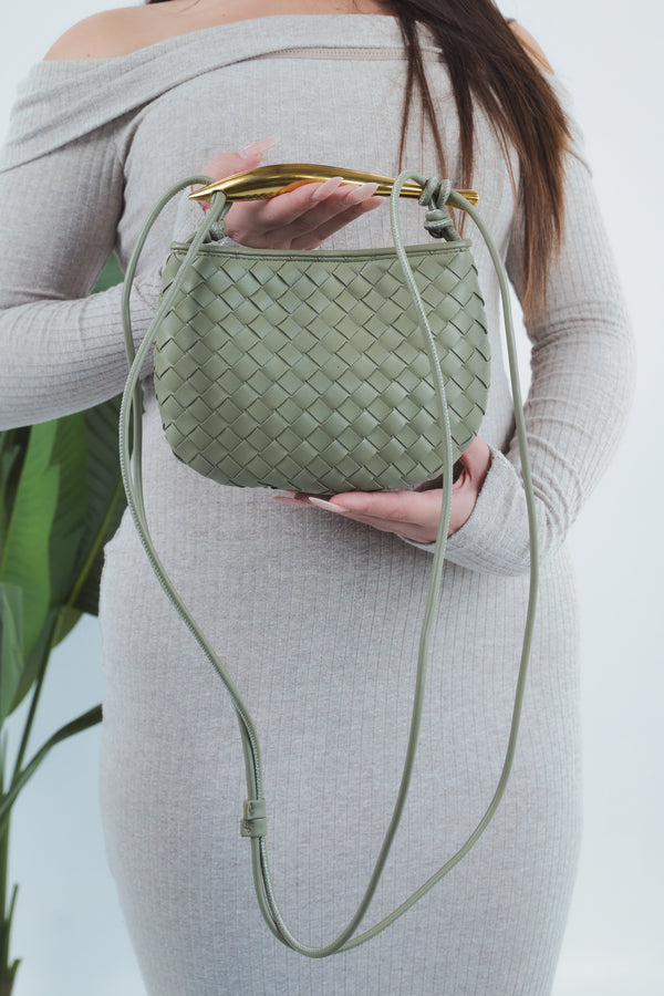 Alice Woven Bag - Travertine Green