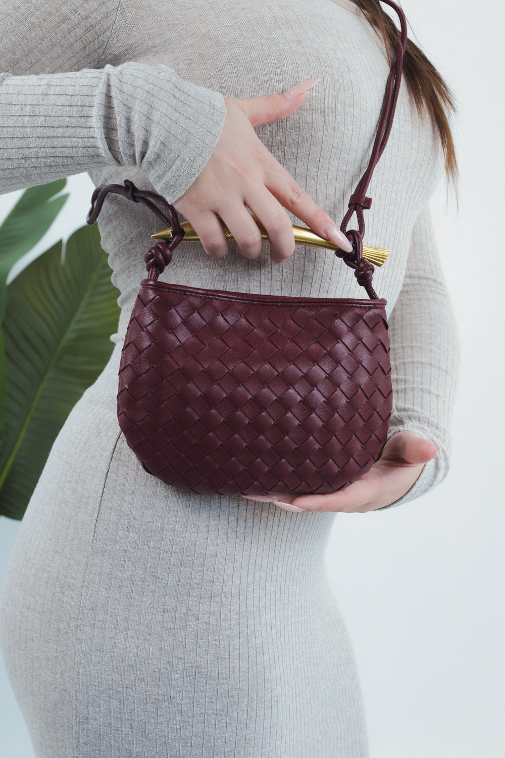 Alice Woven Bag - Burgundy