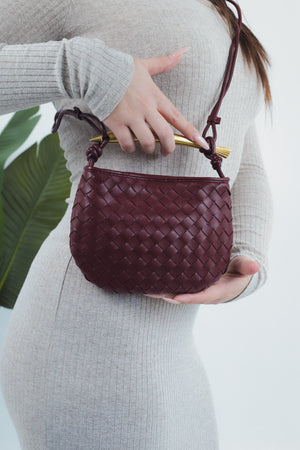 Alice Woven Bag - Burgundy