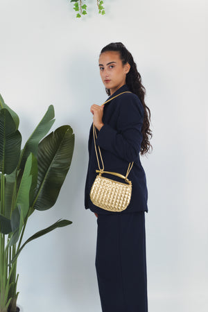 Alice Woven Bag - Gold