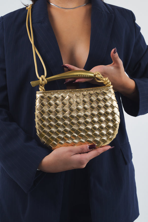 Alice Woven Bag - Gold