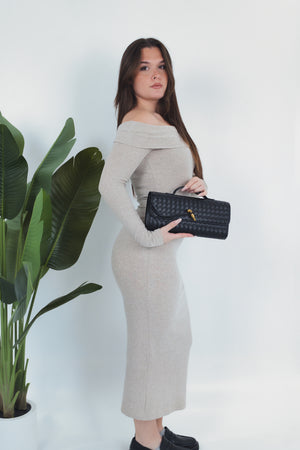 Elisabetta Woven Clutch - Black