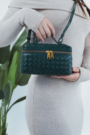Cassandra Woven Bag - Pine Green