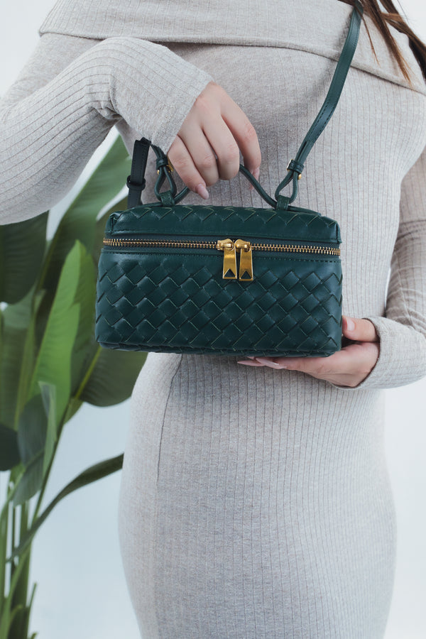 Cassandra Woven Bag - Pine Green