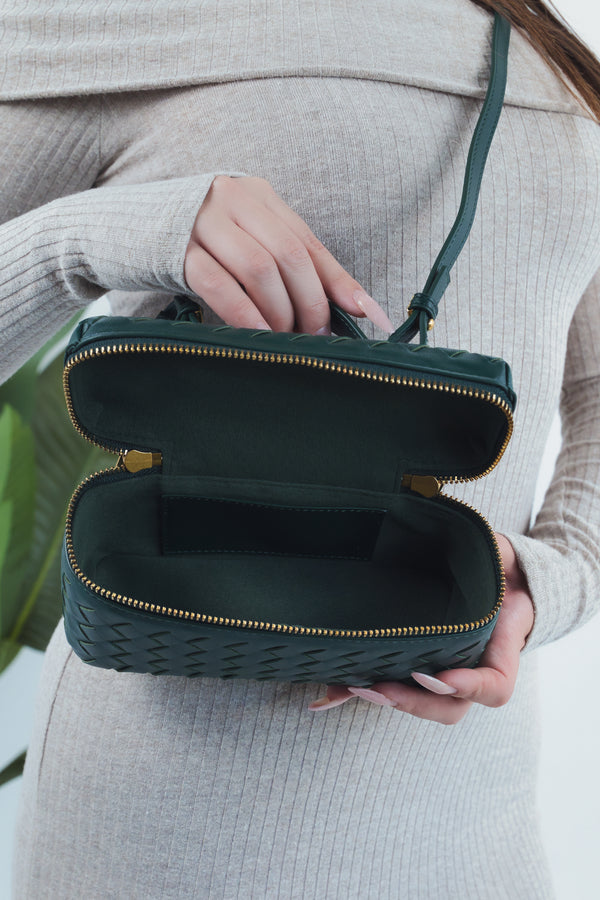 Cassandra Woven Bag - Pine Green