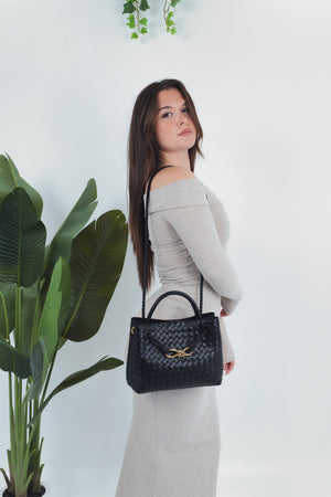 Sabrina Woven Bag - Black