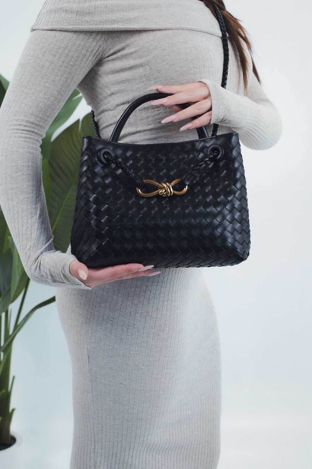 Sabrina Woven Bag - Black