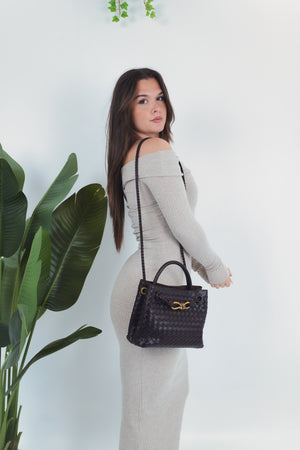 Sabrina Woven Bag - Wine