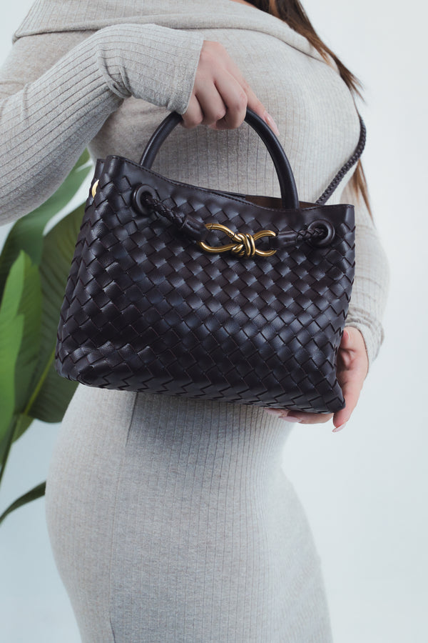 Sabrina Woven Bag - Wine