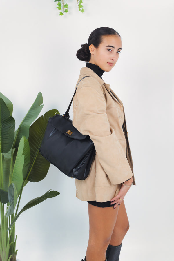 Roberta Medium Bag - Black - Gold