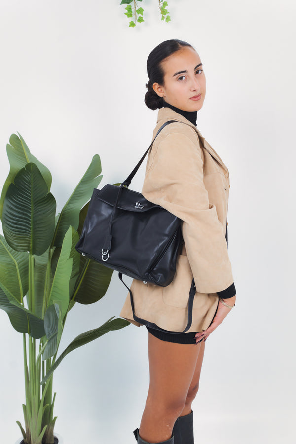 Roberta Medium Bag - Black - Silver