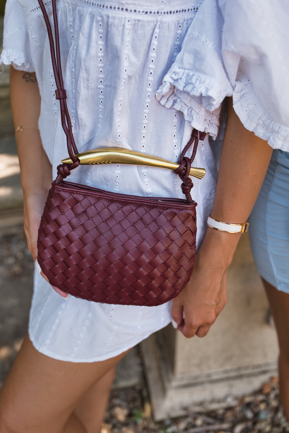 Alice Woven Bag - Burgundy
