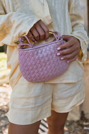 Alice Woven Bag - Baby Pink