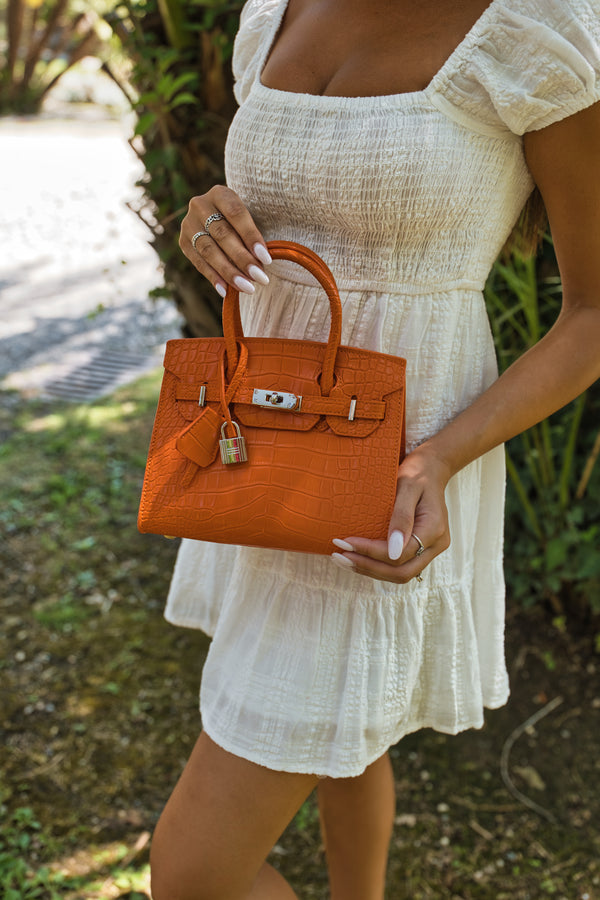 Brigitte 20 Croco Handbags - Orange