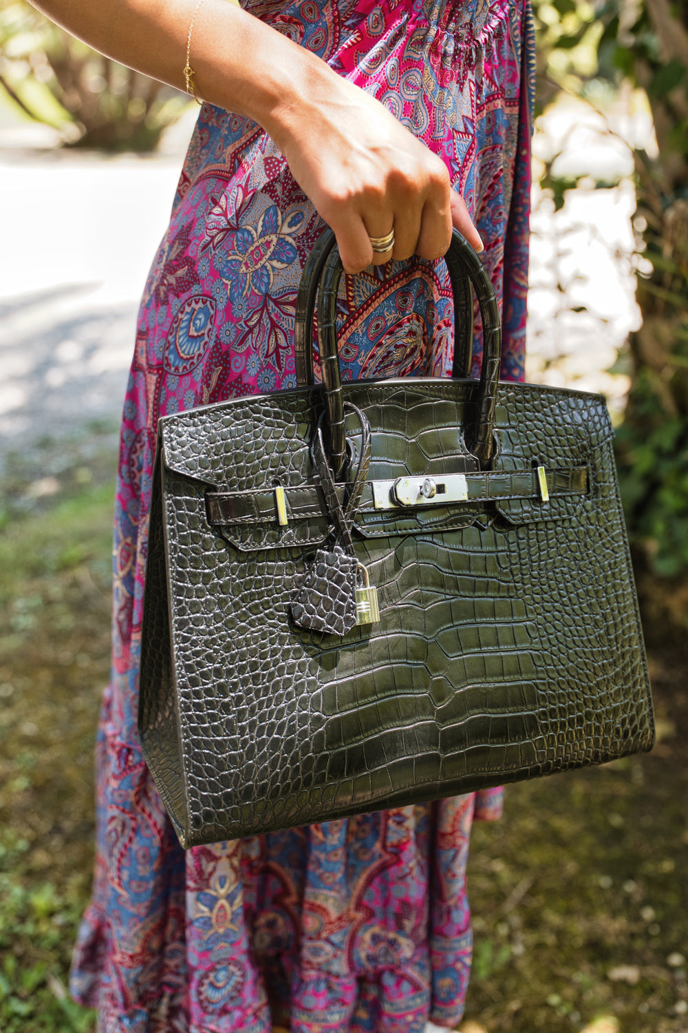 Brigitte 30 Croco Handbags - Black