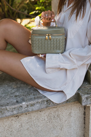 Cassandra Grand Woven Bag - Travertine Green
