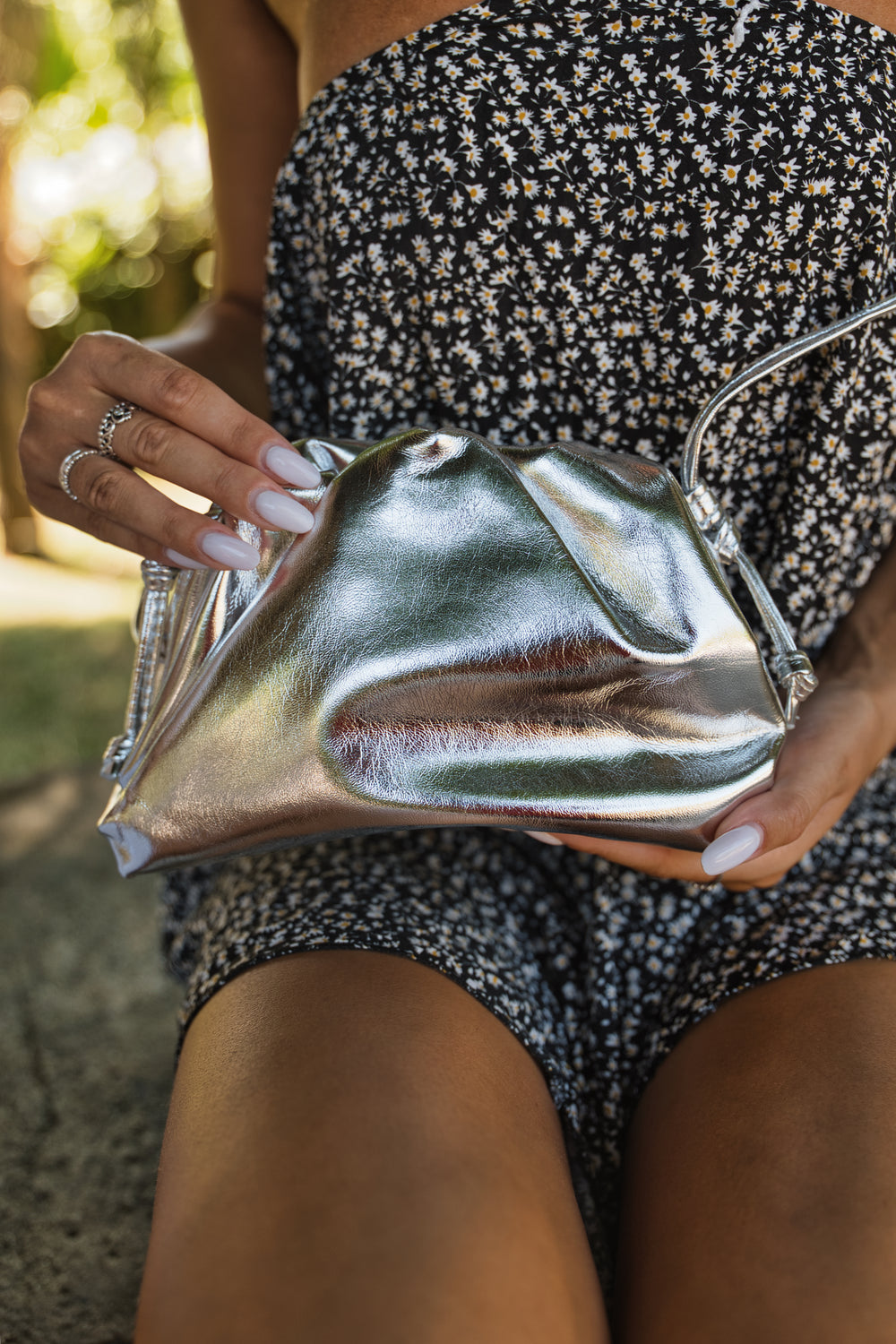 Gaia Pouch Bag - Silver