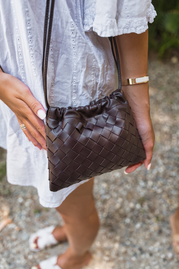 Giada Woven Pouch Bag - Wine