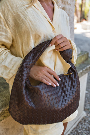 Gioia Grand Woven Bag - Wine