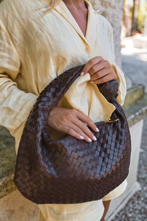 Gioia Grand Woven Bag - Wine