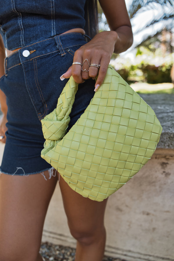 Gioia Small Woven Bag - Lime