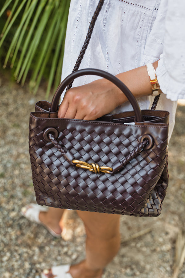 Sabrina Woven Bag - Wine